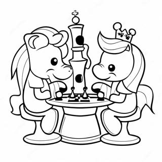 Cute Cartoon Chess Characters Coloring Page 15810-12762