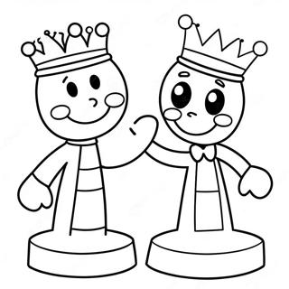 Cute Cartoon Chess Characters Coloring Page 15810-12763