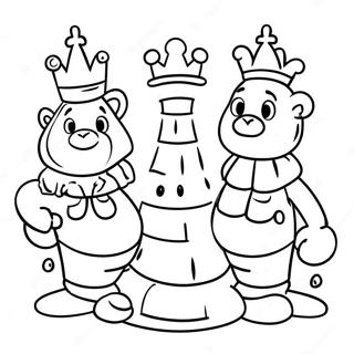 Cute Cartoon Chess Characters Coloring Page 15810-12764