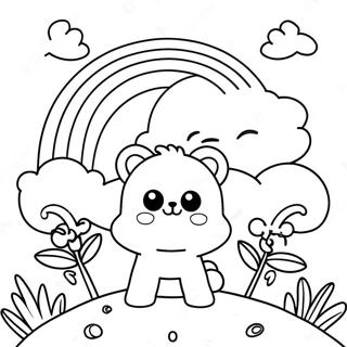 Cheerful Rainbow Friends Red Coloring Page 15830-12781