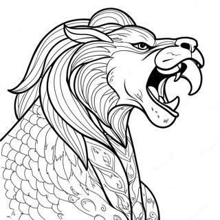 Majestic Beast Roaring Coloring Page 15880-12813