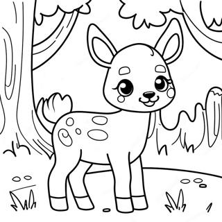 Cute Baby Deer In The Forest Coloring Page 15900-12830