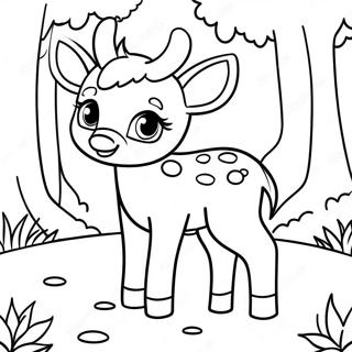 Cute Baby Deer In The Forest Coloring Page 15900-12831