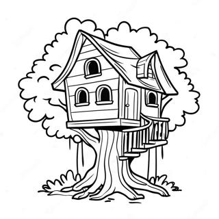 Tree House Coloring Page 15909-12836