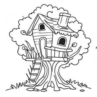 Whimsical Tree House Coloring Page 15910-12839