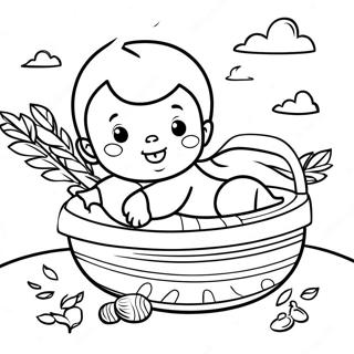 Baby Moses In The Basket Coloring Page 15919-12843