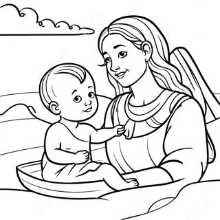 Baby Moses With The Princess Coloring Page 15920-12853