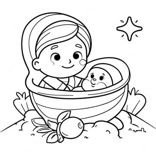 Baby Moses With The Princess Coloring Page 15920-12854