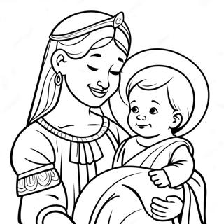 Baby Moses With The Princess Coloring Page 15920-12855