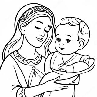 Baby Moses With The Princess Coloring Page 15920-12856