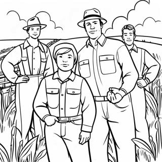 Ffa Members In Farm Field Coloring Page 15930-12850