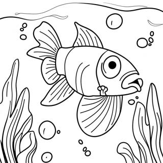 Catfish Underwater Scene Coloring Page 15939-12857