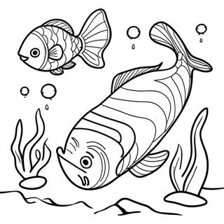 Catfish Underwater Scene Coloring Page 15939-12858