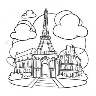 Charming French Landmarks Coloring Page 15960-12874