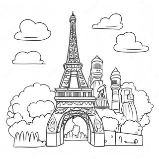 Charming French Landmarks Coloring Page 15960-12875