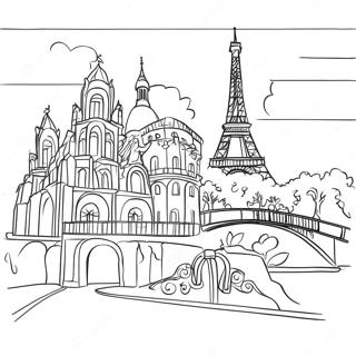 Charming French Landmarks Coloring Page 15960-12876