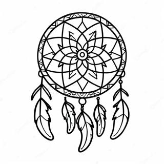 Colorful Native American Dreamcatcher Coloring Page 15970-12885