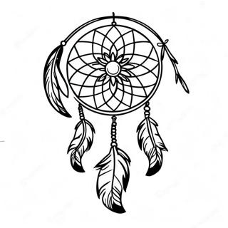 Colorful Native American Dreamcatcher Coloring Page 15970-12887