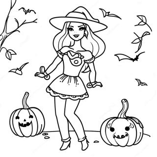 Barbie Halloween Coloring Page 15979-12903