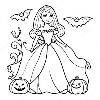 Barbie Halloween Coloring Page 15979-12904