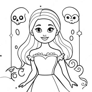 Spooky Barbie With Ghosts Coloring Page 15980-12890