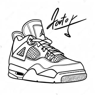 Cool Jordan 4 Sneaker Coloring Page 1602-1327