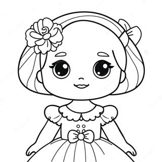 Cute Flower Girl In Elegant Dress Coloring Page 16030-12935