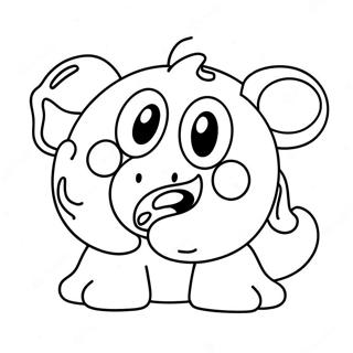 Cute Om Nom Eating Candy Coloring Page 16080-12982