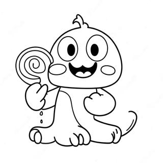 Cute Om Nom Eating Candy Coloring Page 16080-12984