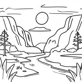 National Park Scenic Landscape Coloring Page 16109-12991