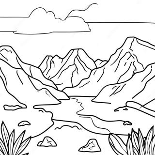 Majestic Mountain Range National Park Coloring Page 16110-13001