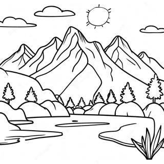 Majestic Mountain Range National Park Coloring Page 16110-13002