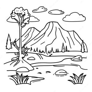 Majestic Mountain Range National Park Coloring Page 16110-13003