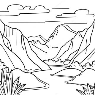 Majestic Mountain Range National Park Coloring Page 16110-13004