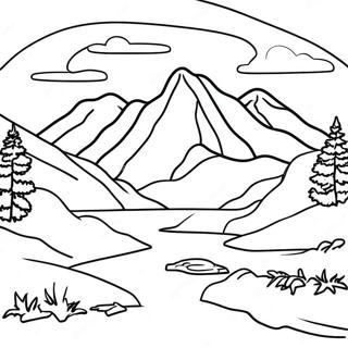 Realistic Mountain Landscape Coloring Page 16119-12999