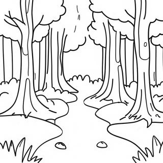 Serene Forest Landscape Coloring Page 16120-13017