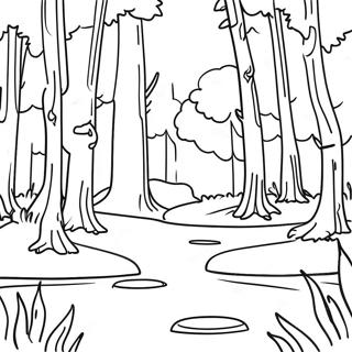 Serene Forest Landscape Coloring Page 16120-13018