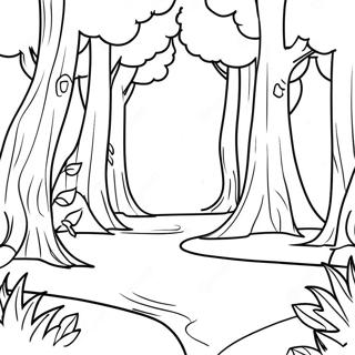 Serene Forest Landscape Coloring Page 16120-13019