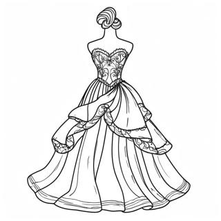 Fashionable Dress Coloring Page 1612-1330