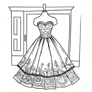 Fashionable Dress Coloring Page 1612-1331