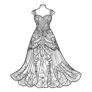 Fashionable Dress Coloring Page 1612-1332