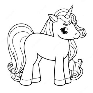 Cute Pink Unicorn Coloring Page 16170-13043