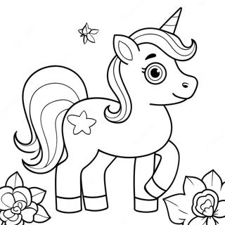 Cute Pink Unicorn Coloring Page 16170-13044