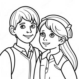 Boy And Girl Coloring Page 16179-13051