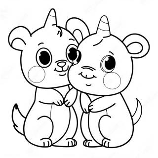 Cute We Love You Animals Coloring Page 16200-13072