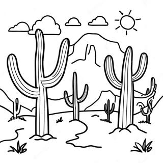 Arizona Desert Landscape Coloring Page 16209-13075