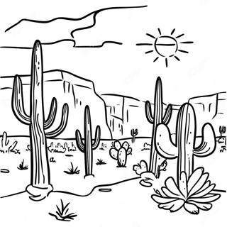 Arizona Desert Landscape Coloring Page 16209-13076