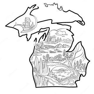 Michigan State Outline Coloring Page 16229-13091