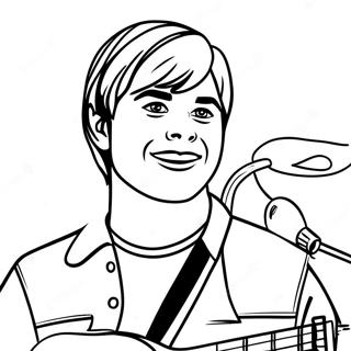 Troy Bolton Singing Coloring Page 16250-13109