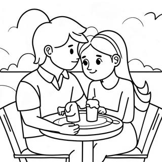 Adorable Boyfriend And Girlfriend On A Date Coloring Page 16280-13133